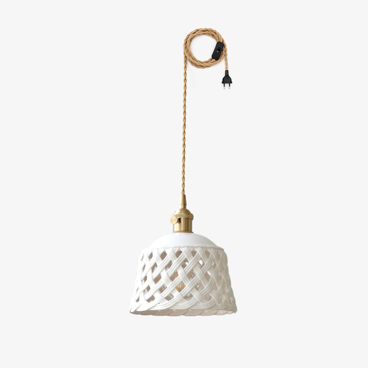 Openwork Ceramic Pendant Swag Light