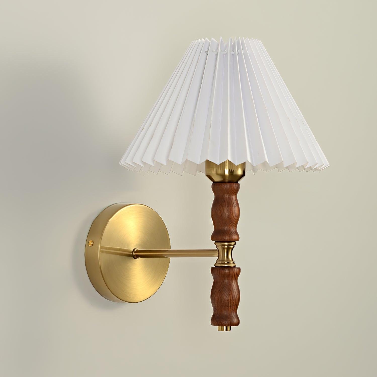 Pleated Walnut Wall Light