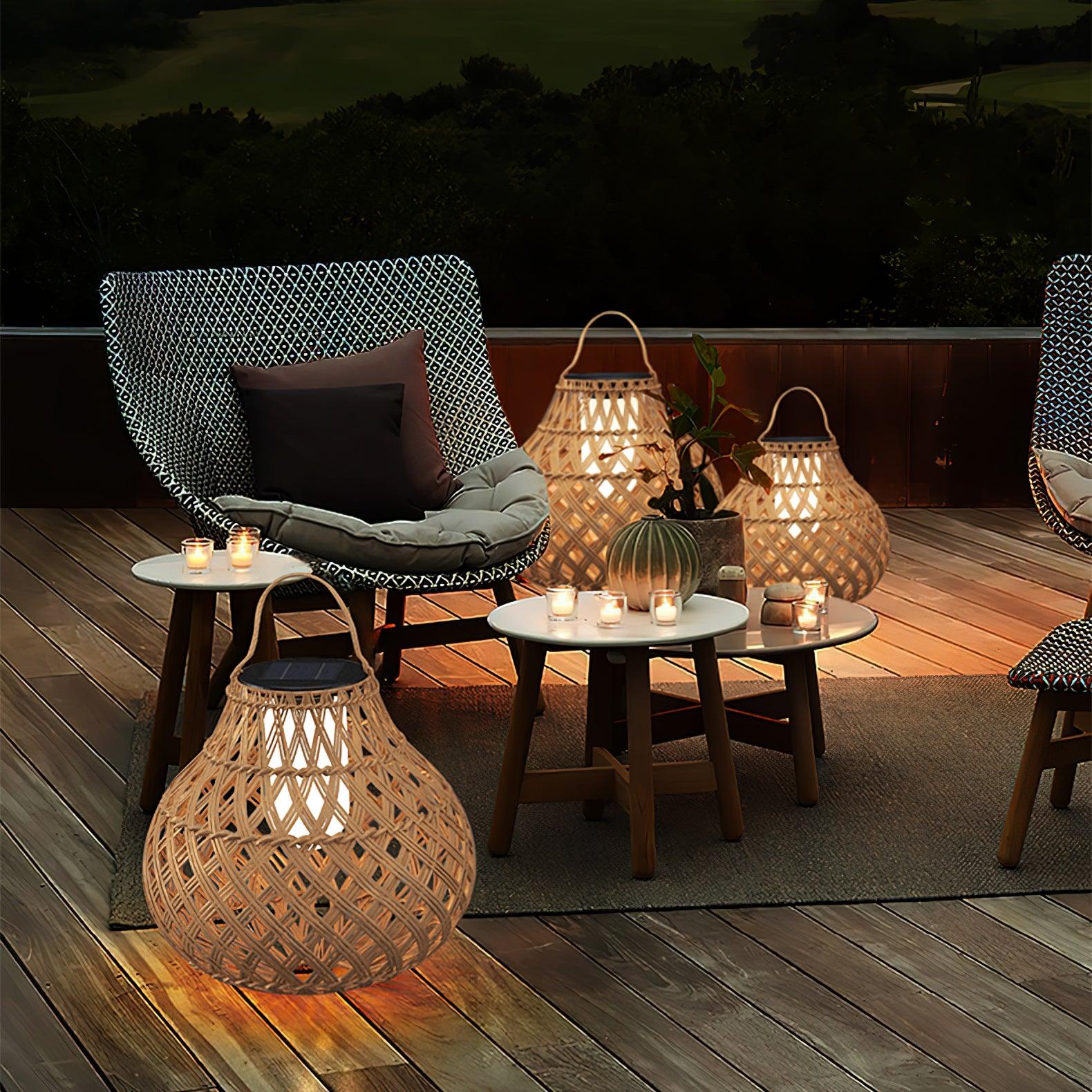 Woven Sphere Lantern Outdoor Lamp