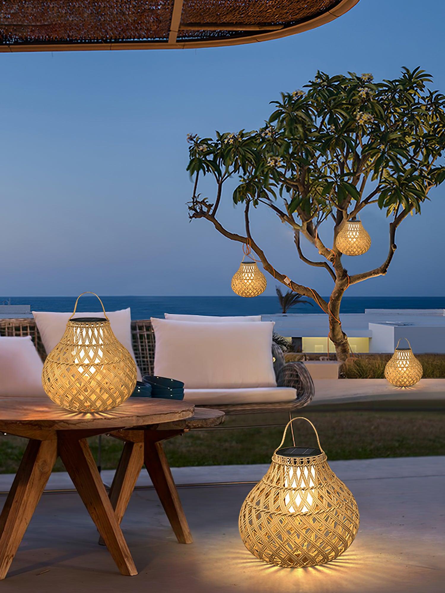 Woven Sphere Lantern Outdoor Lamp