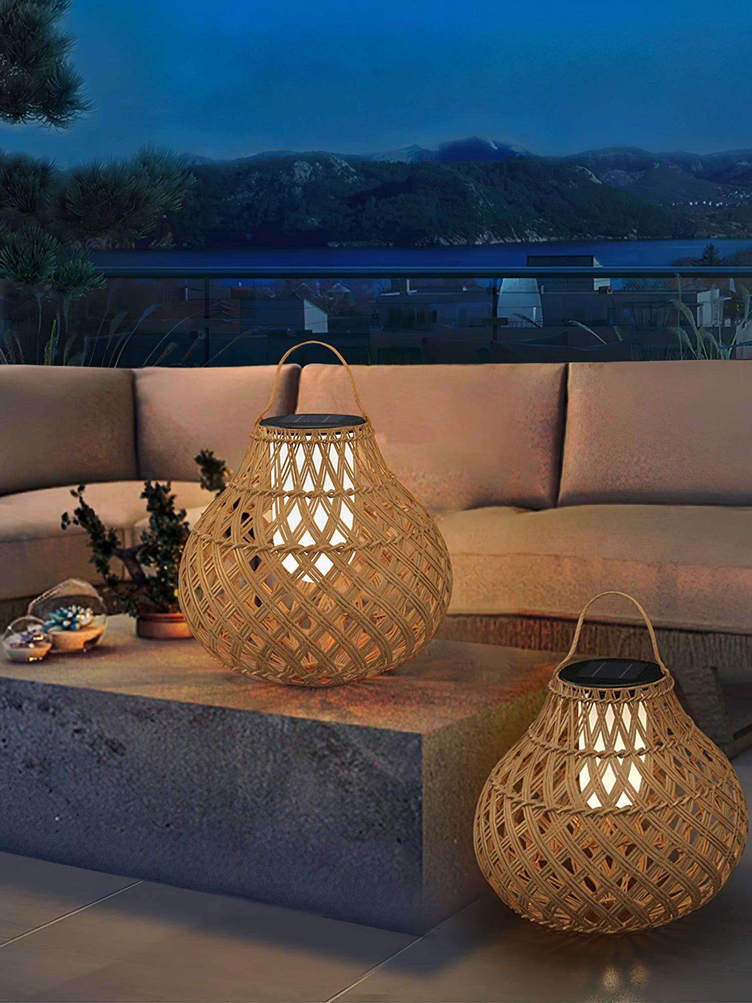 Woven Sphere Lantern Outdoor Lamp