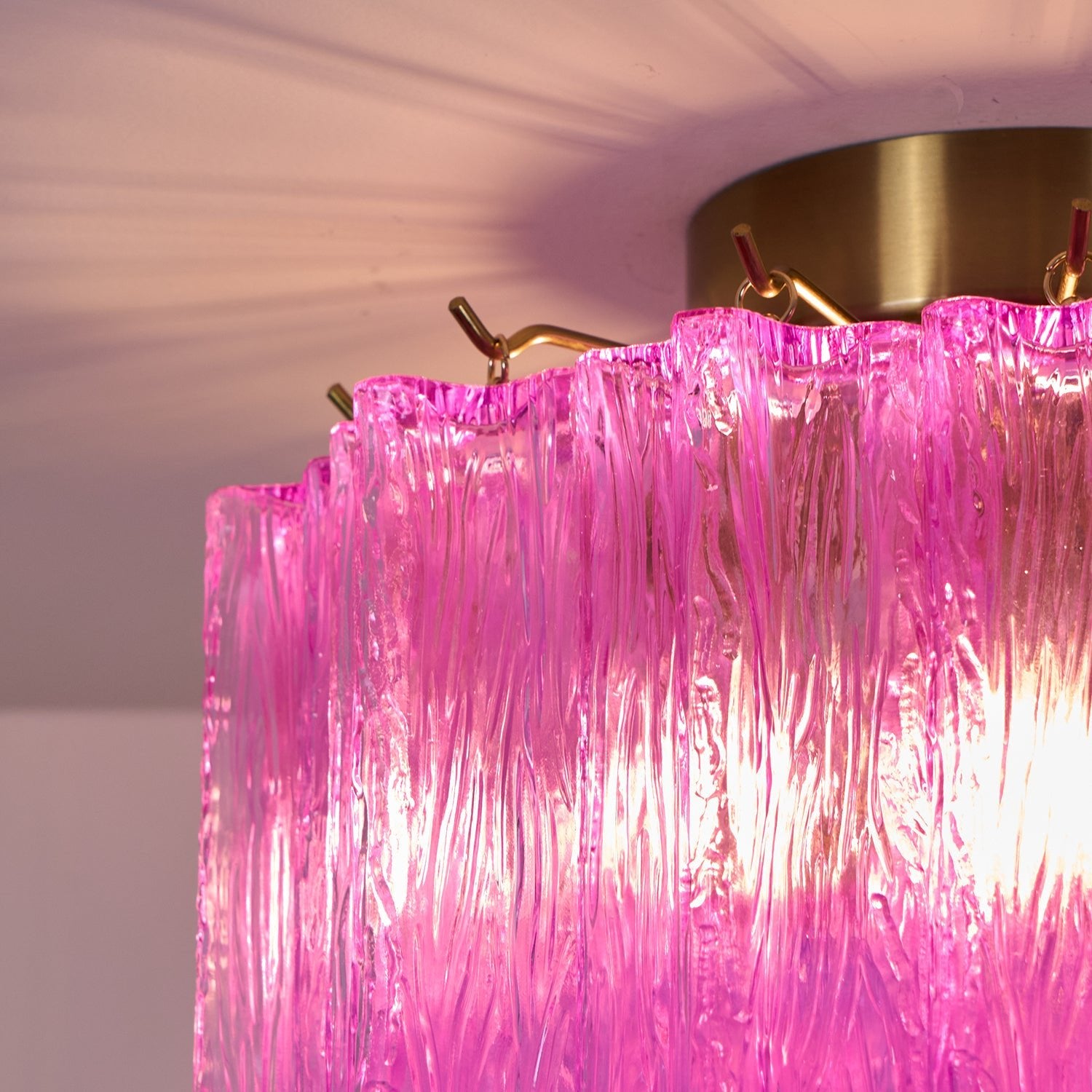 Fiora Rose Red Glass Ceiling Lamp