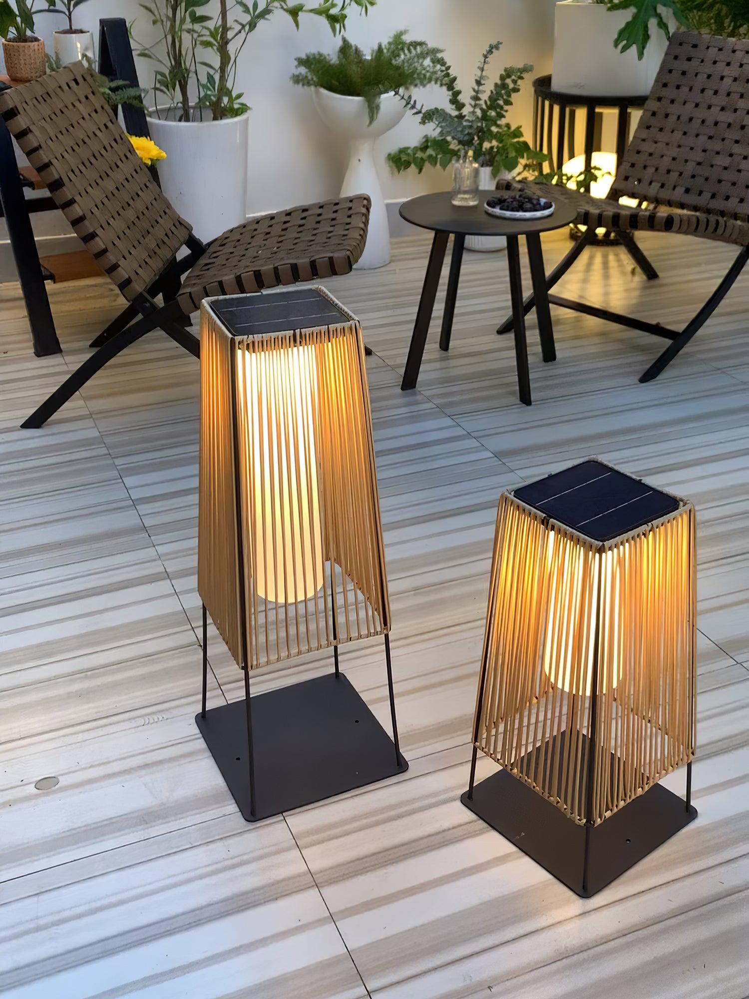 Plastic Rattan Outdoor Post Light