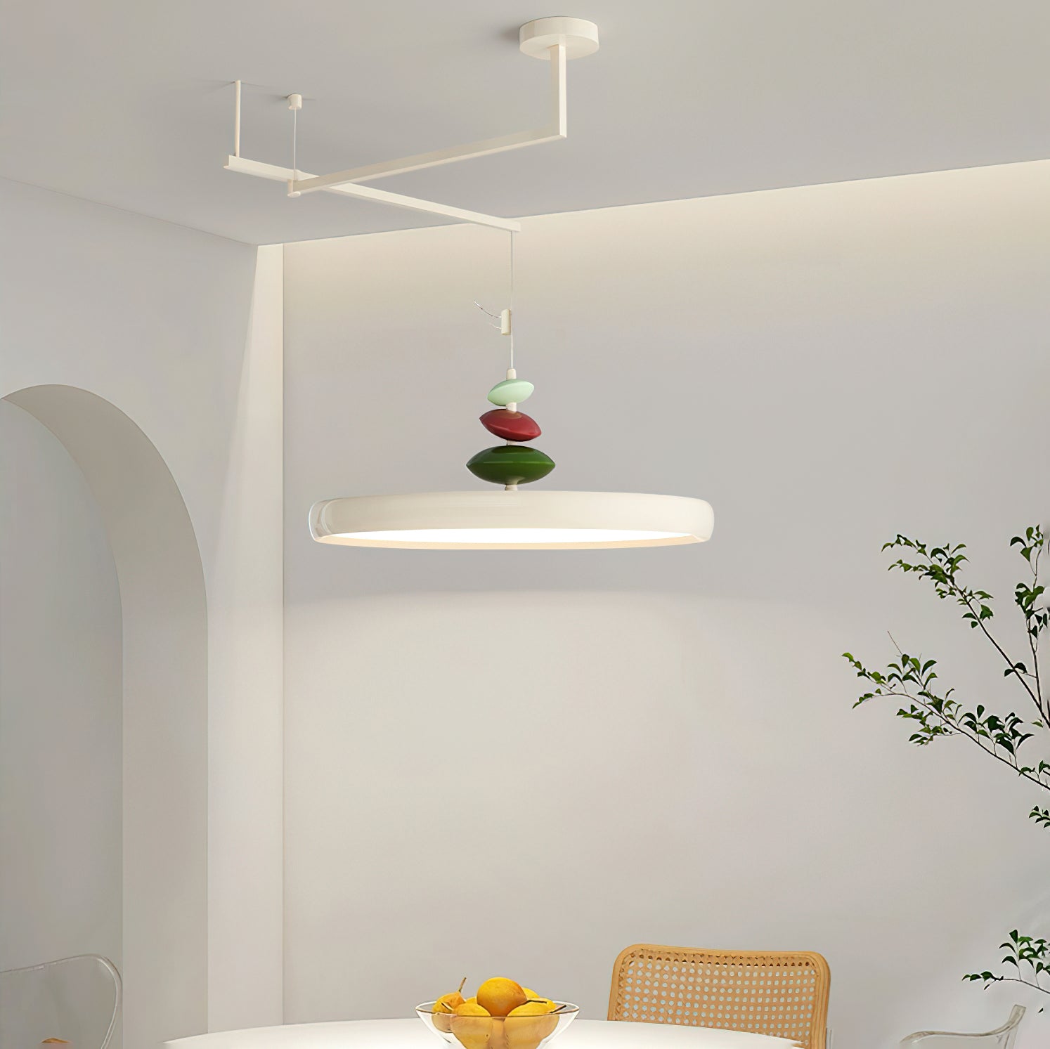 Swing Arm Stone Pendant Light