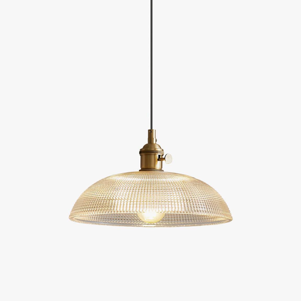 Ribbed Spiral Pendant Swag Light