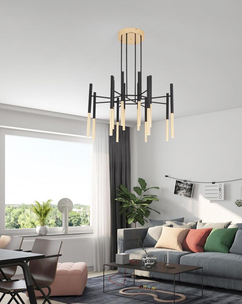 Metal Tubular Chandelier