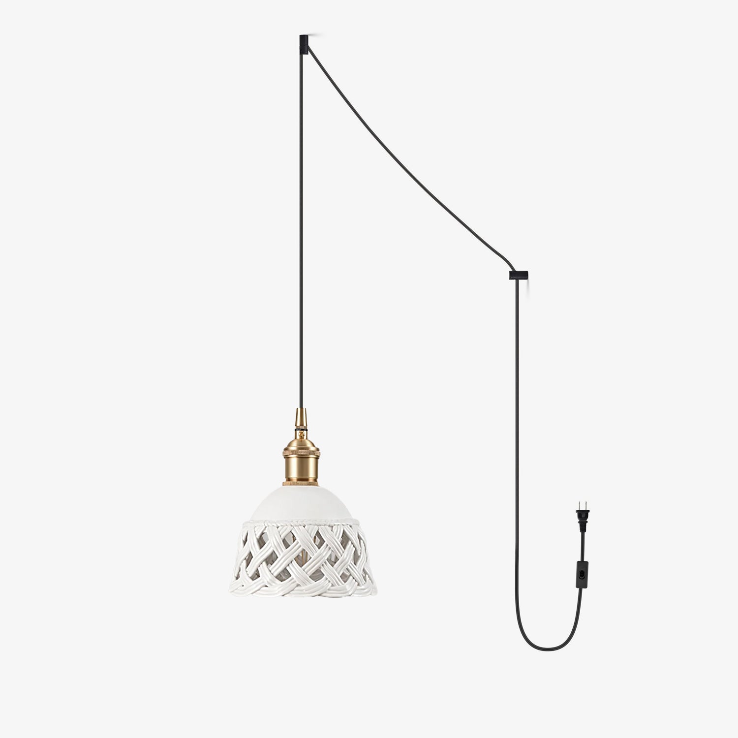 Openwork Ceramic Pendant Swag Light