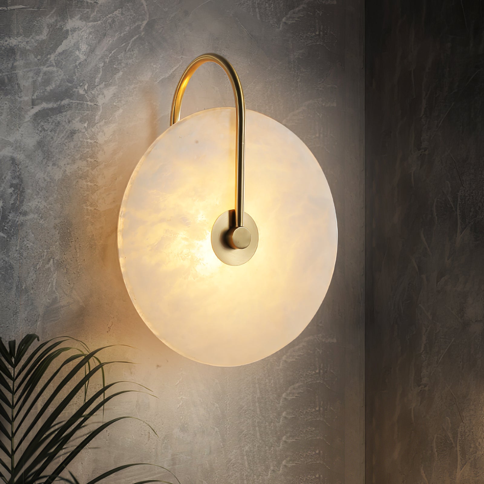 Alabaster LED Plug-In Wall Lamp