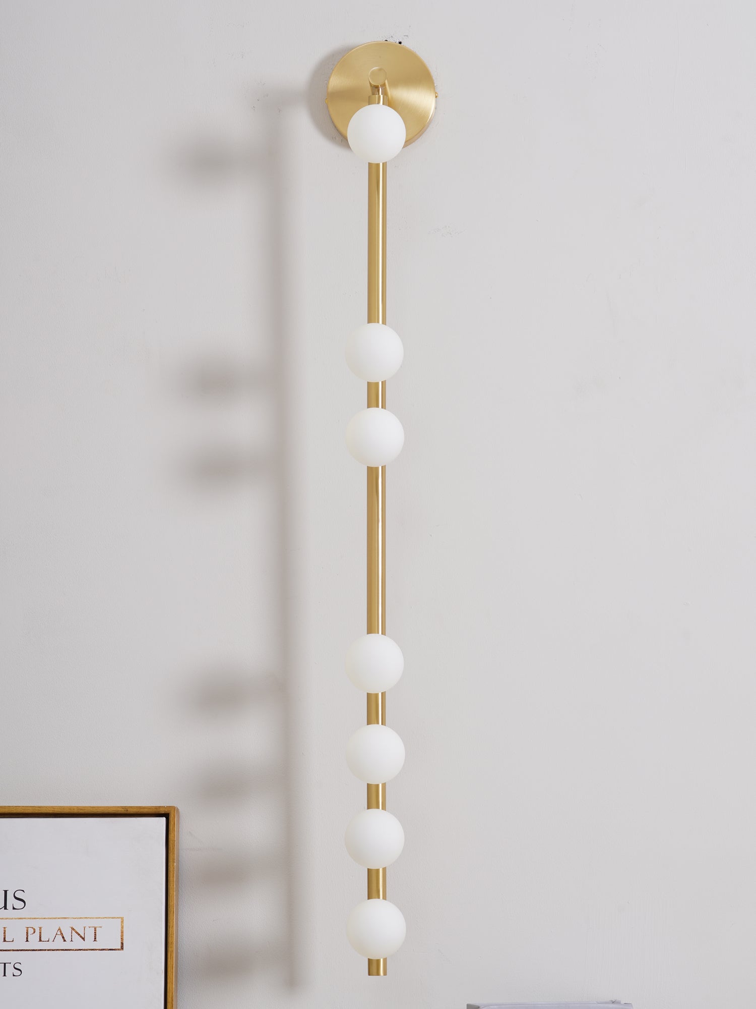 Brass Glass Tube Plug-in Wall Lamp