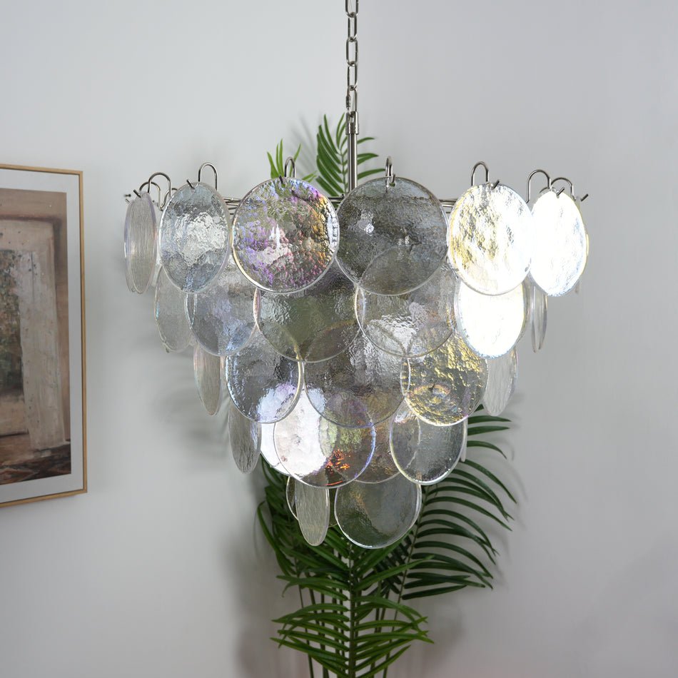 Murano Disc Iridescent Chandelier