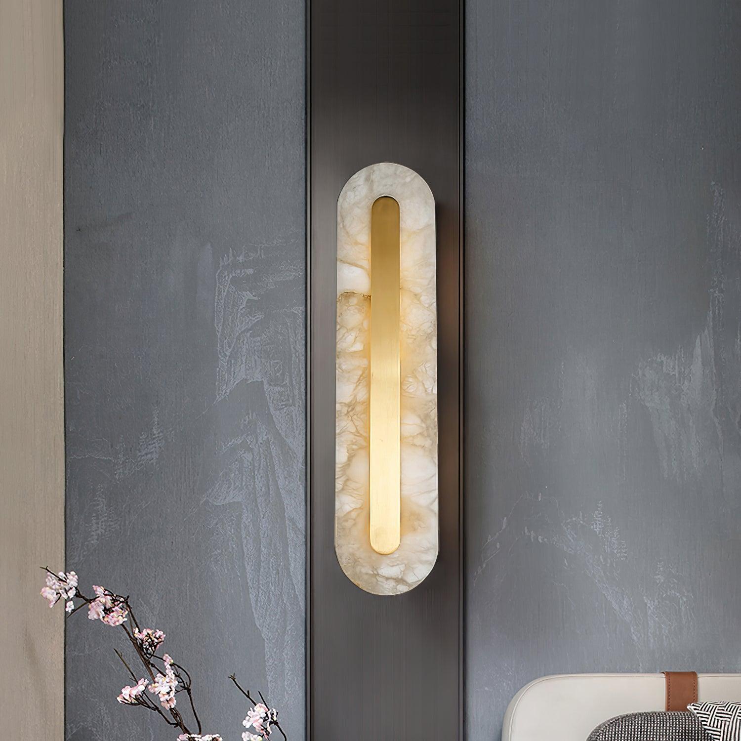 Alabaster Rounded Wall Light