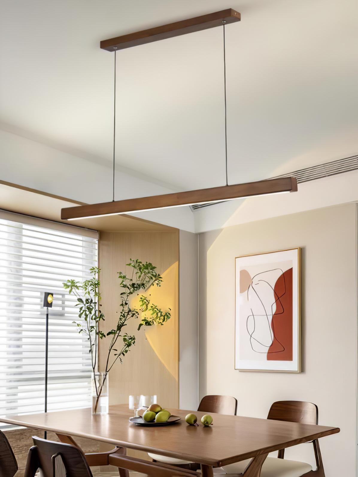 Linear Wooden Pendant Light