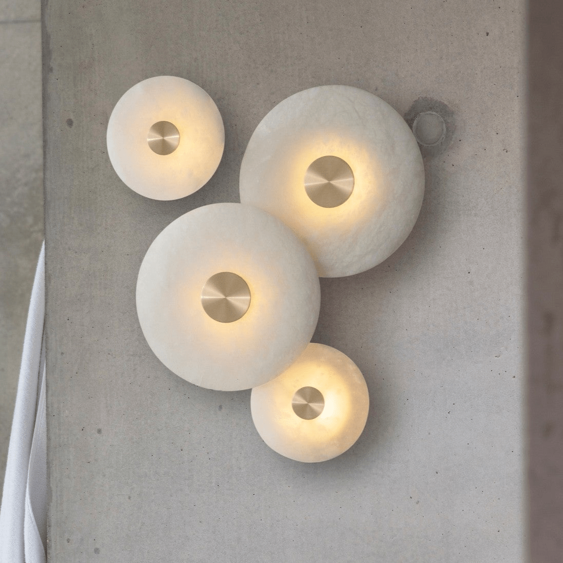 Disc Shaped Alabaster Wall Light