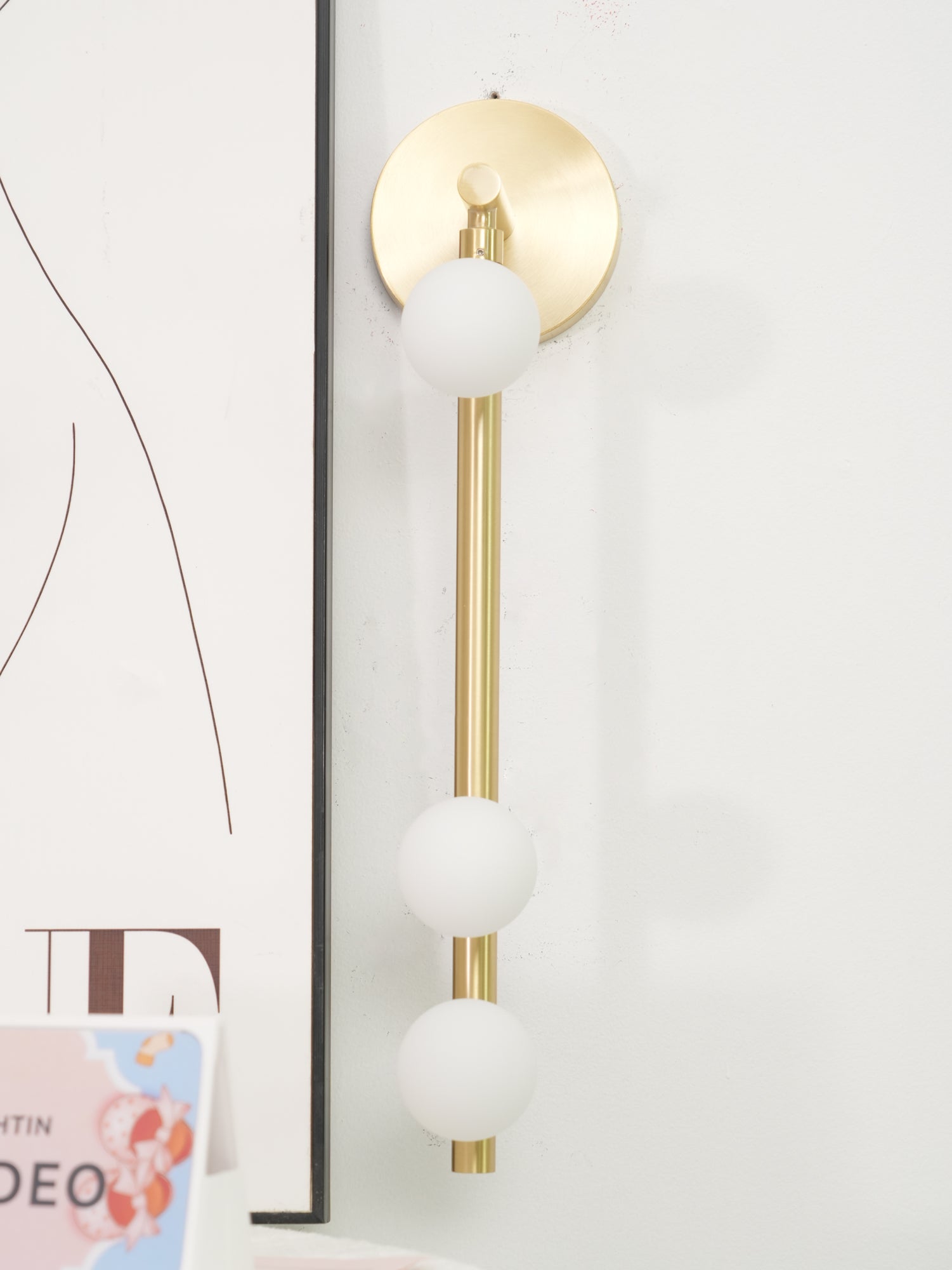 Brass Glass Tube Plug-in Wall Lamp