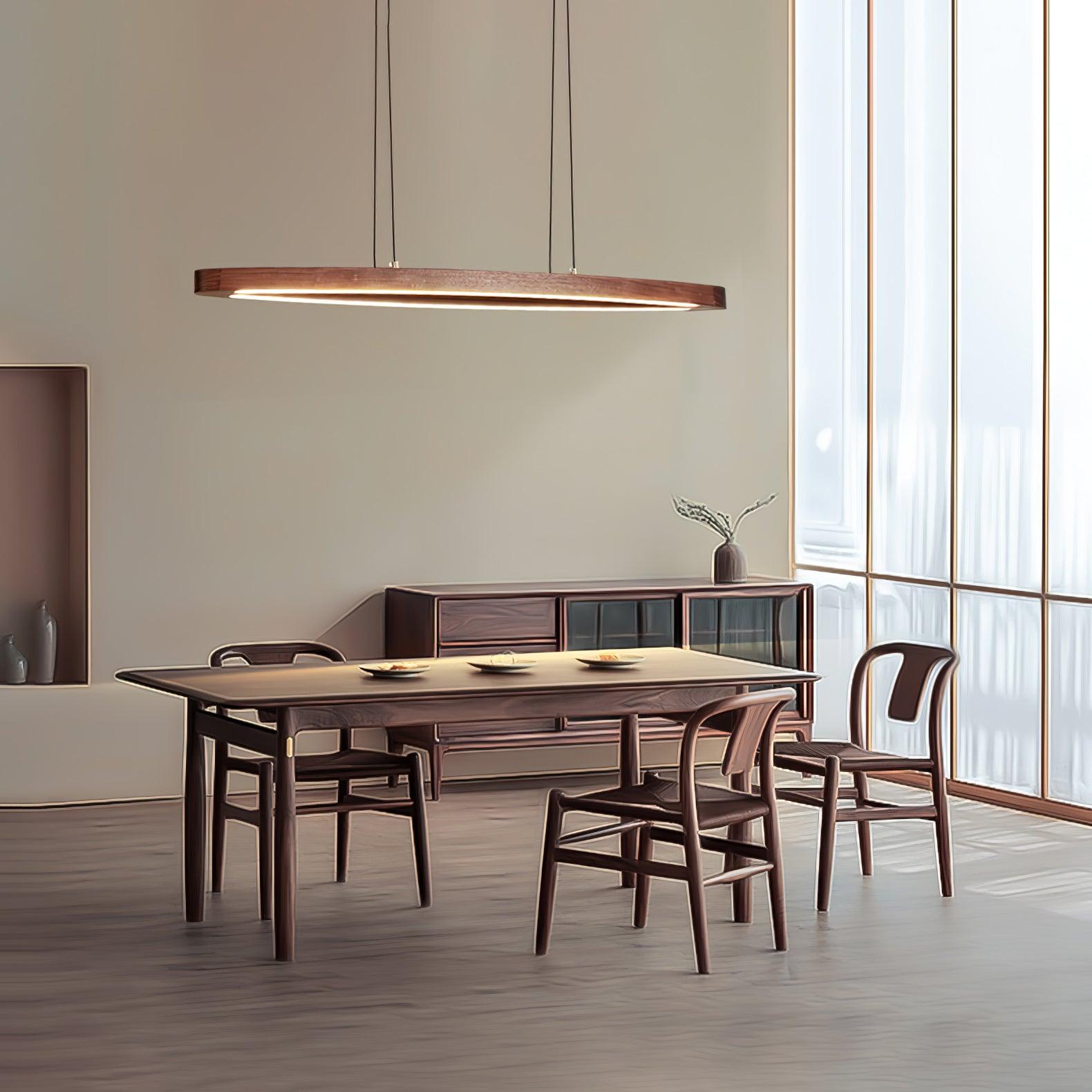 Walnut Arc Linear Pendant Lamp