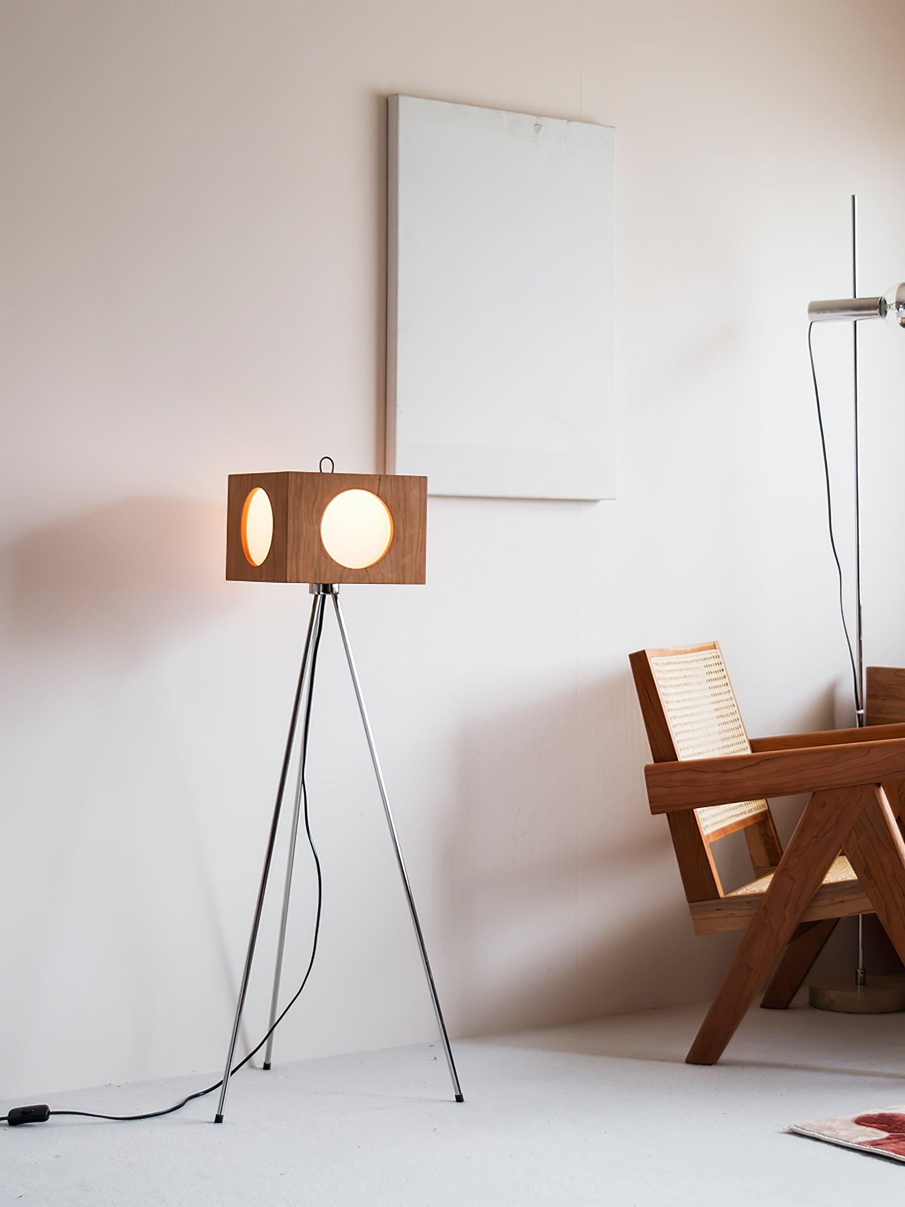 Vintage Tripod Camera Floor Lamp