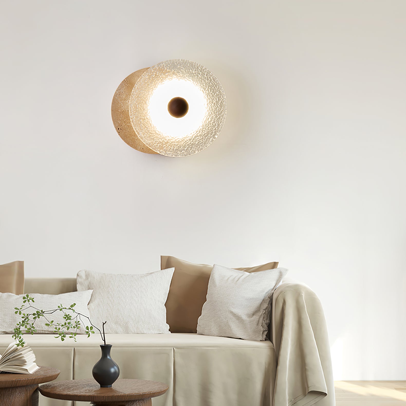 Aurora Travertine Wall Lamp