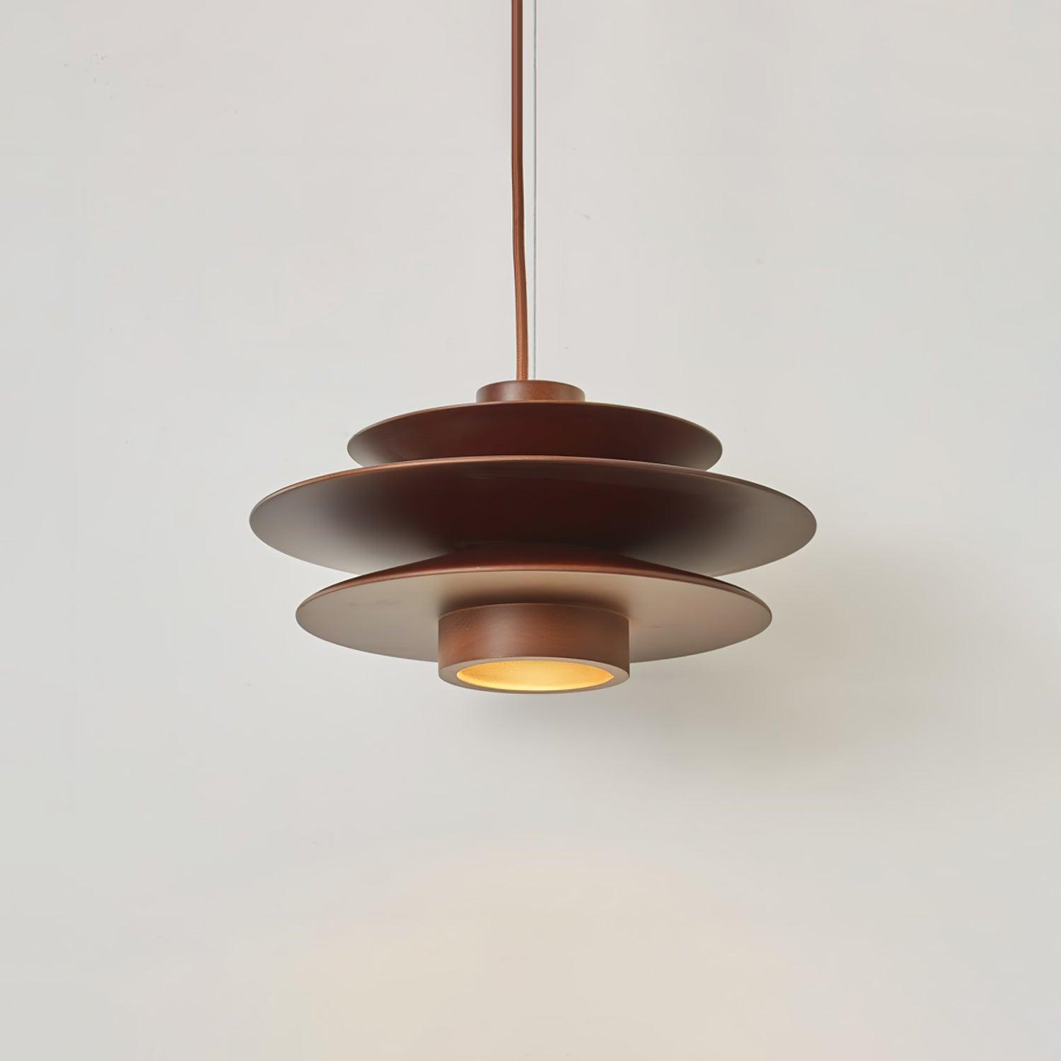 Cascade Wooden Disc Pendant Lamp