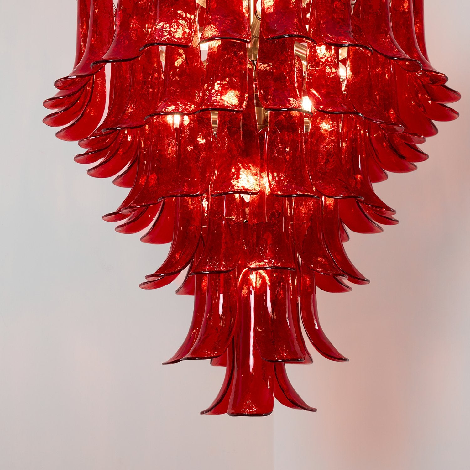 Murano Crimson Cascade Chandelier