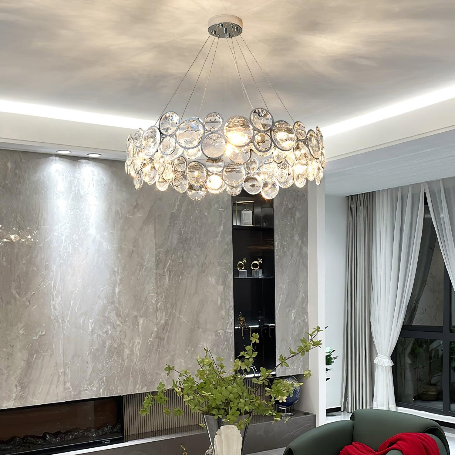 Chrome Round Crystal Chandelier