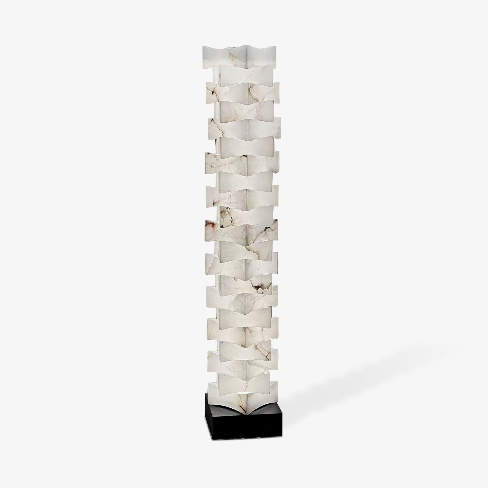 Stacked Alabaster Squares Floor Lamp