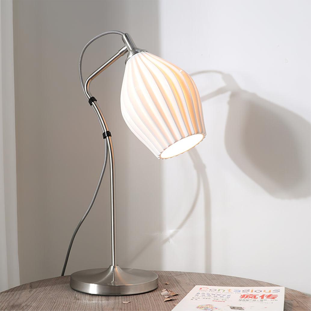 Ceramic Ribbed Table Lamp