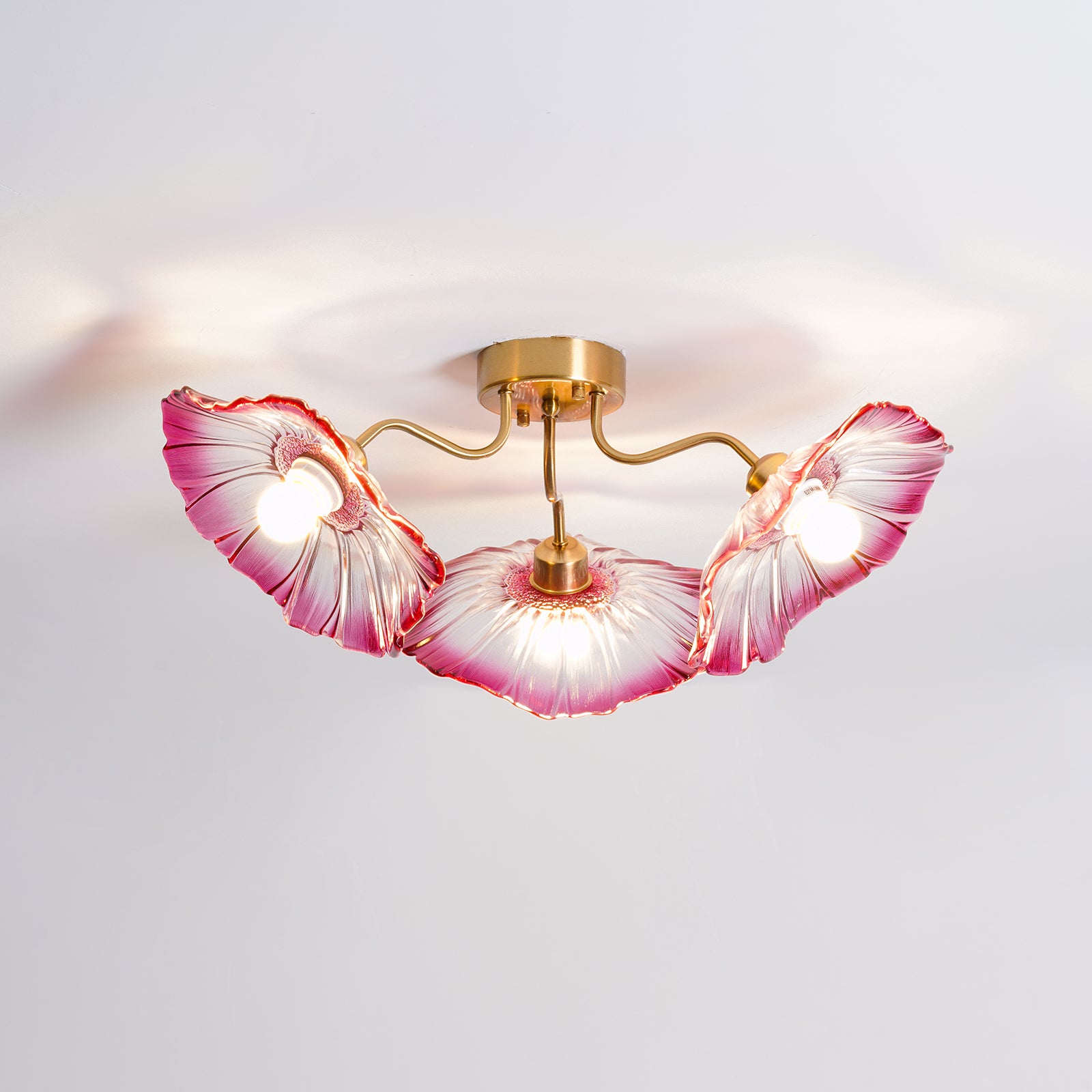 Lotus Leaf Glass Ceiling Lamp