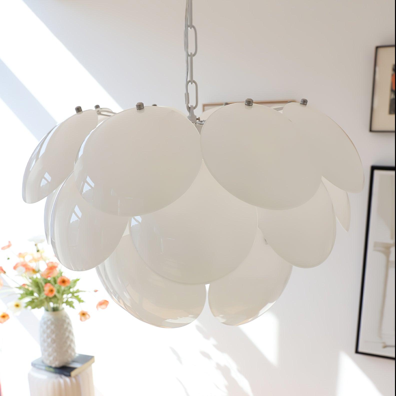 Luminous Petal Glass Chandelier