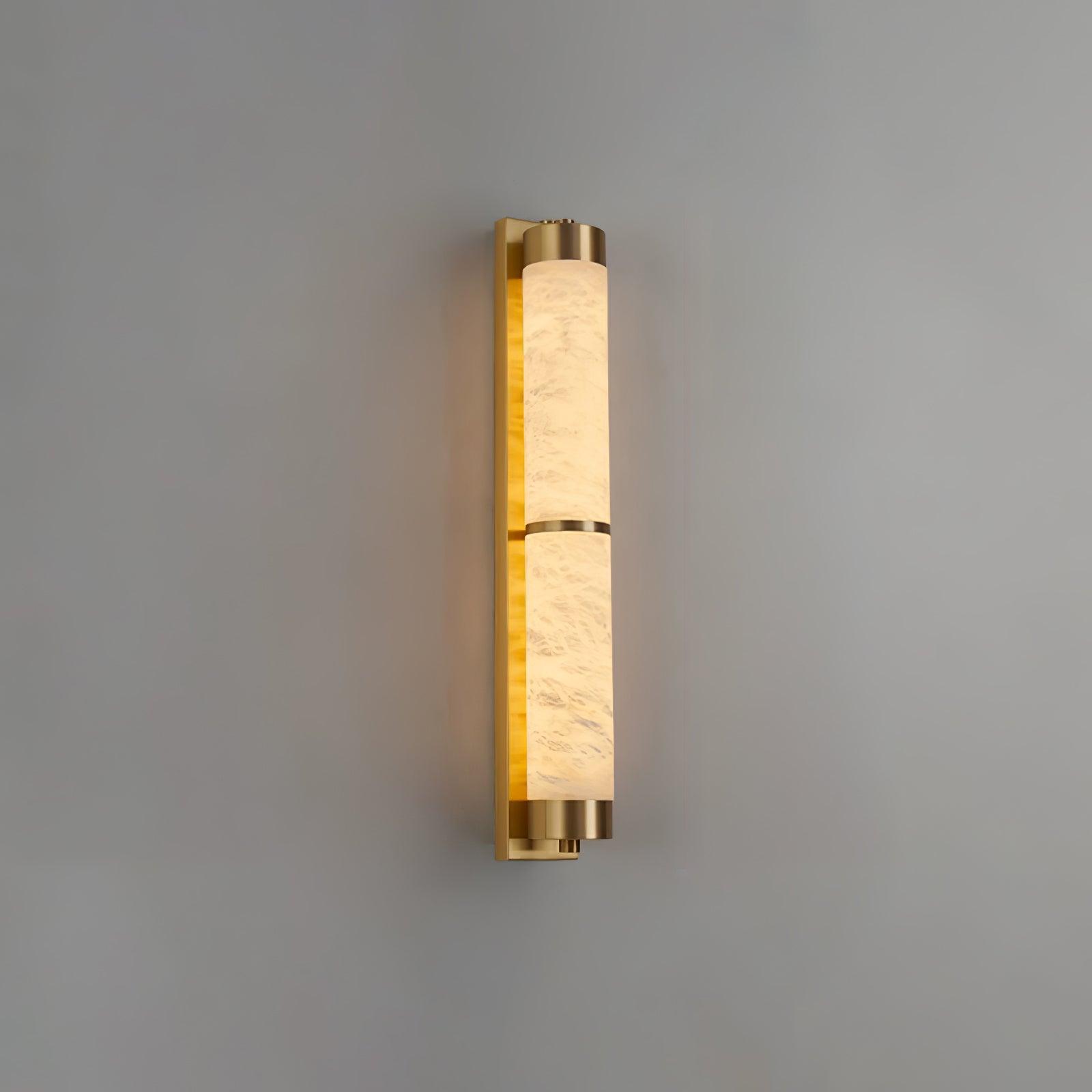 Cylindra Alabaster Brass Wall Light