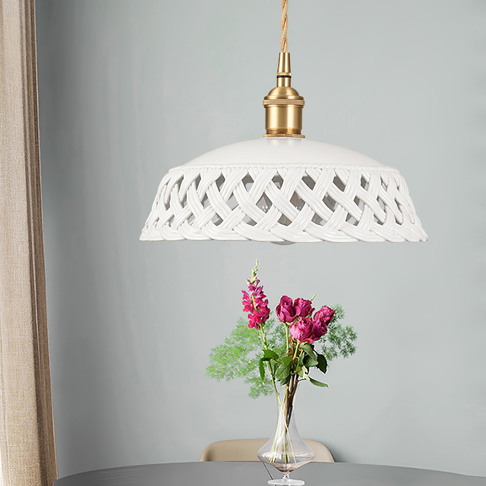 Openwork Ceramic Pendant Lamp