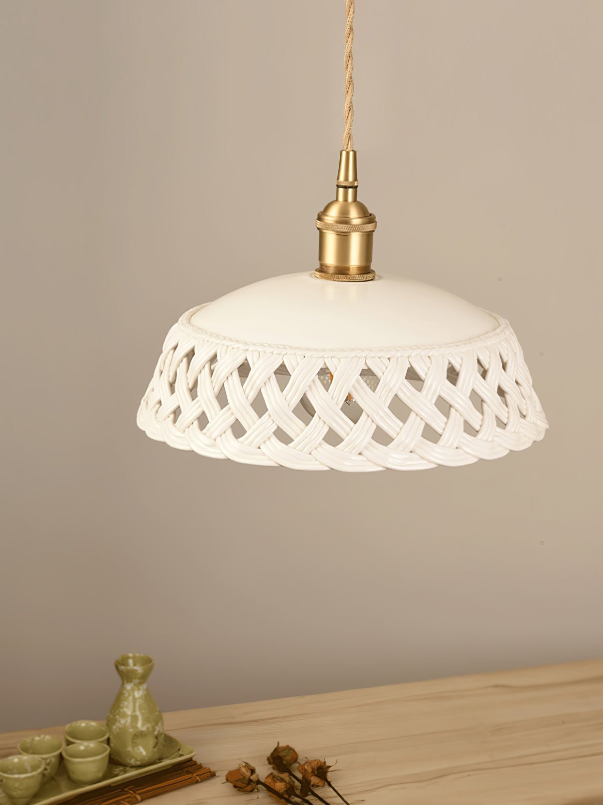 Openwork Ceramic Pendant Lamp