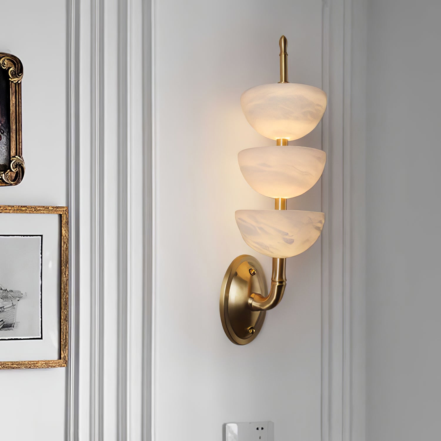 Triple Alabaster Wall Sconce