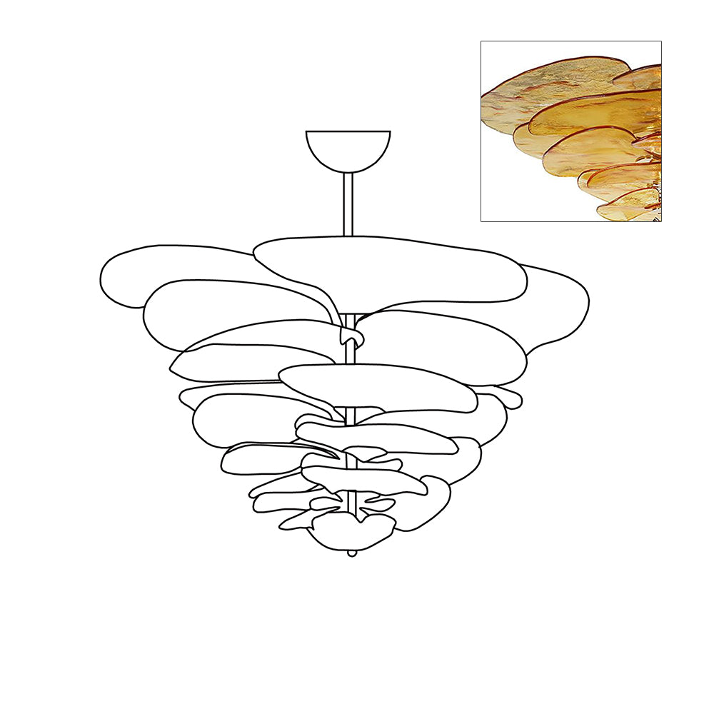 Petals Gold Murano Chandelier