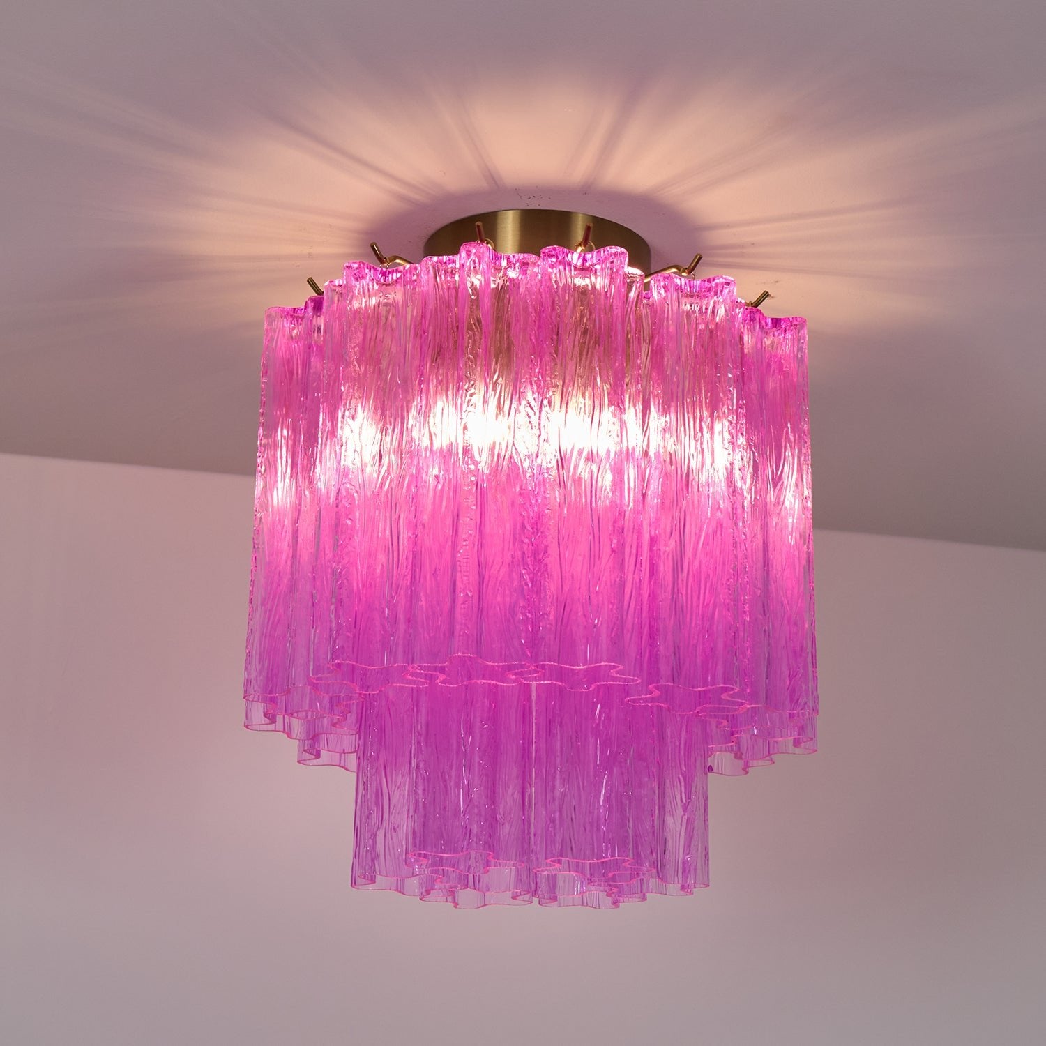 Fiora Rose Red Glass Ceiling Lamp