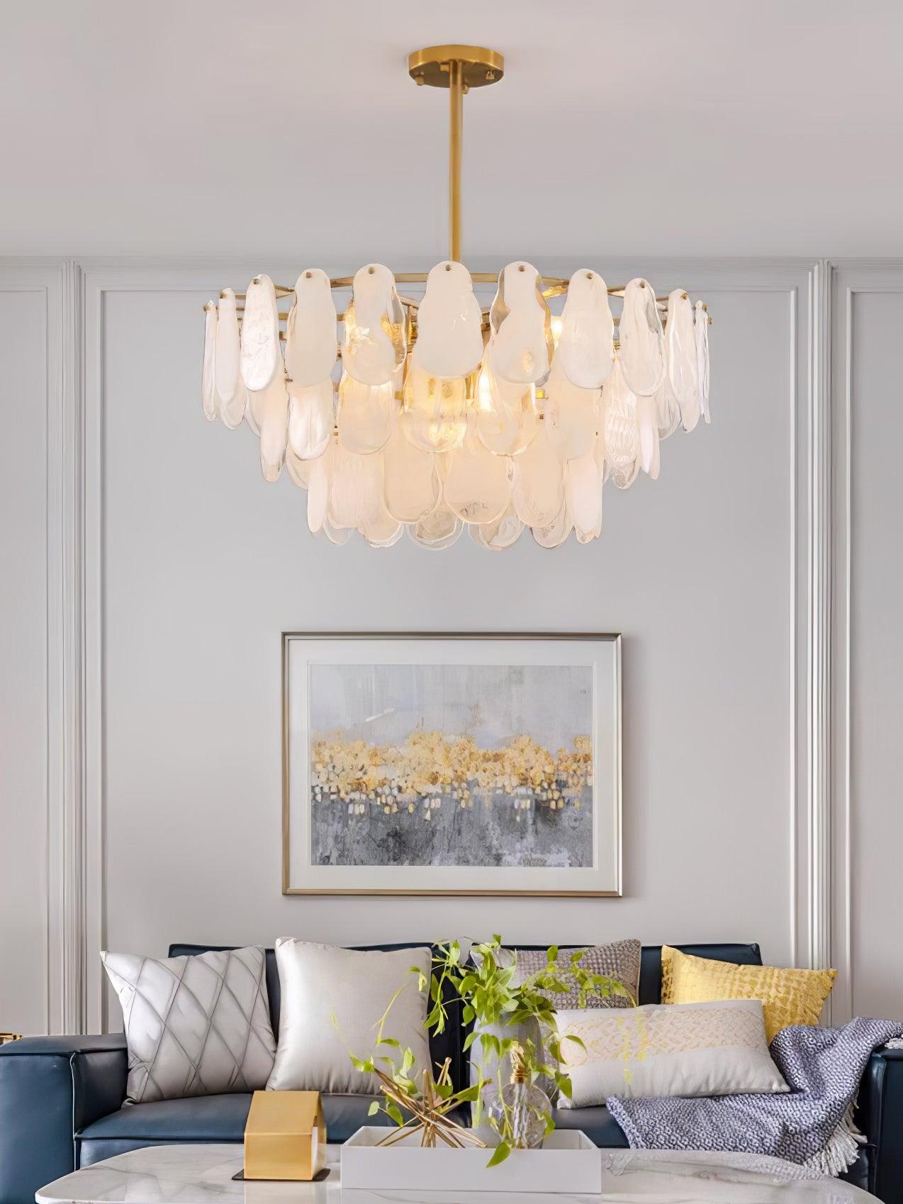 Round Cloud Glass Chandelier