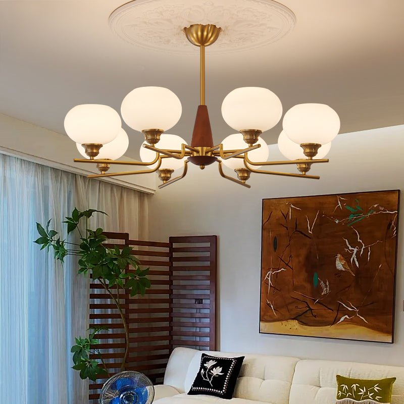 Celeste Sphere Walnut Chandelier