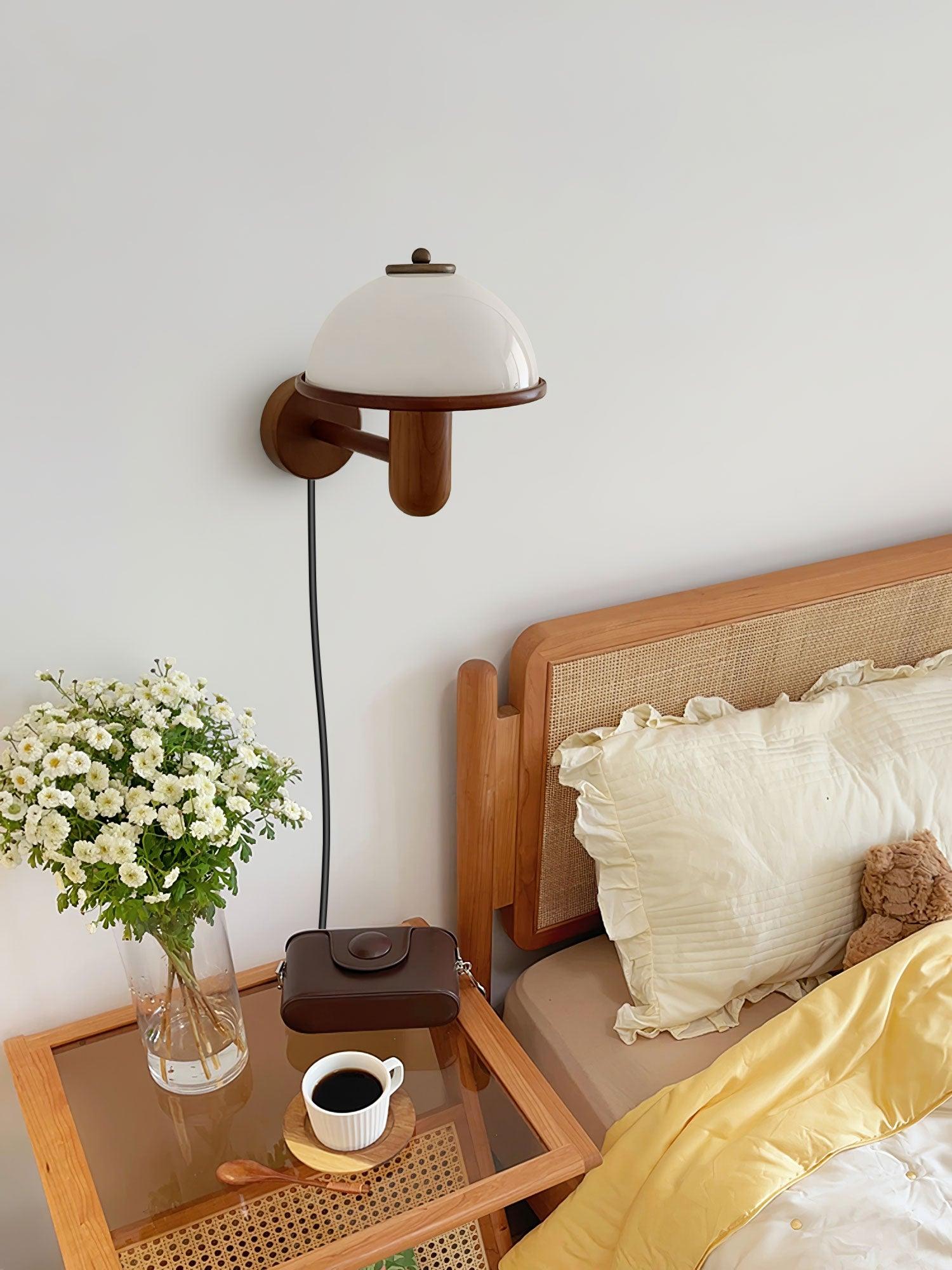 Mushroom Wood Wall Lamp