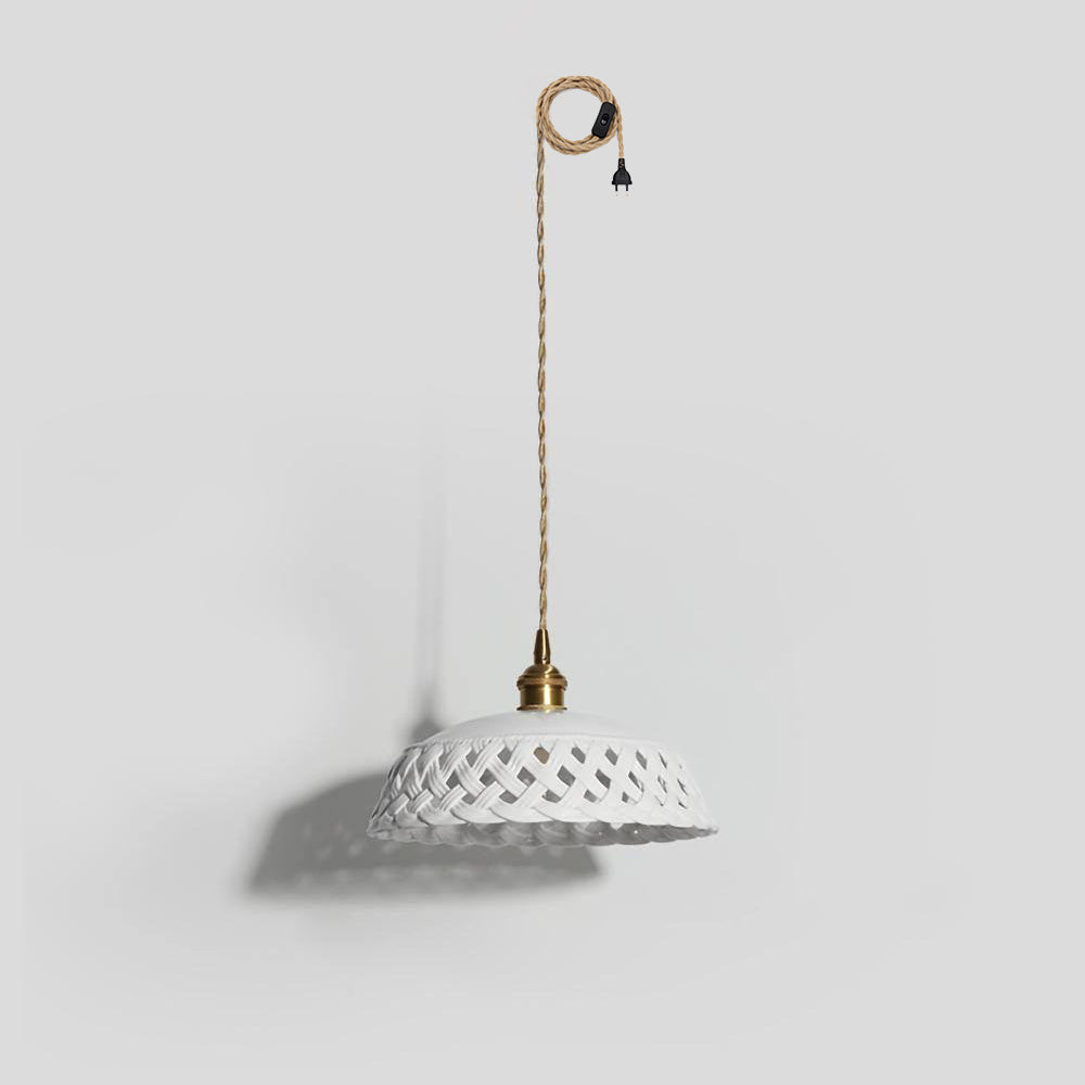 Openwork Ceramic Pendant Swag Light