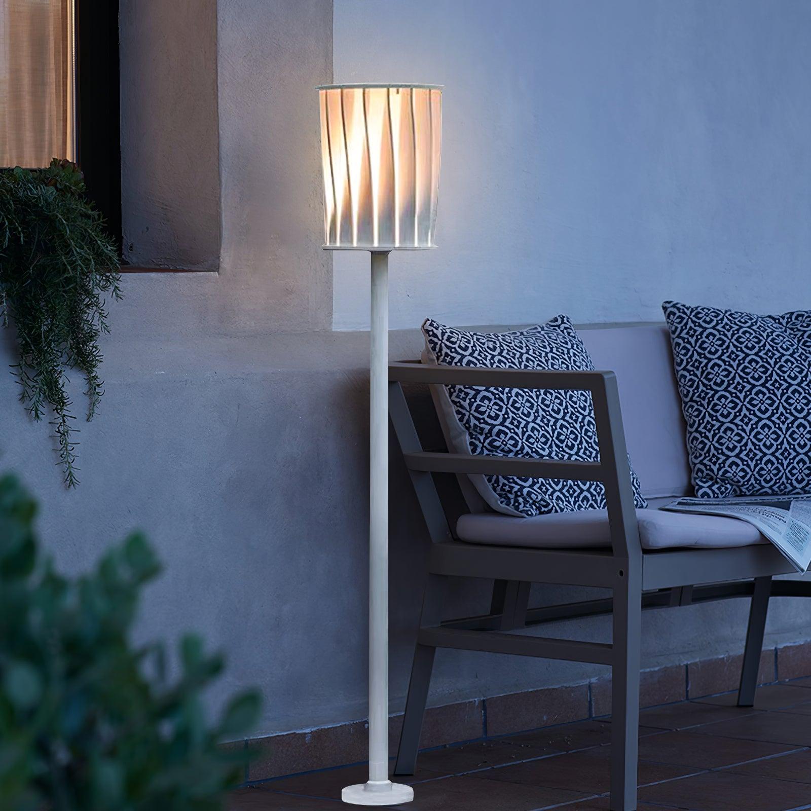 White Column Outdoor Light