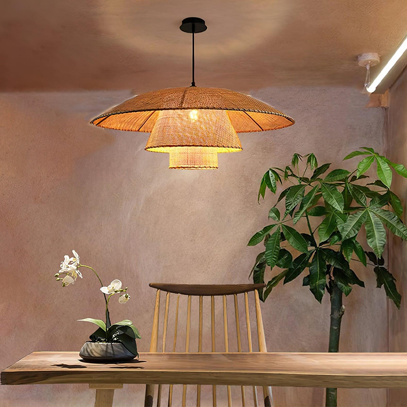 Hat Weave Rattan Pendant Lamp