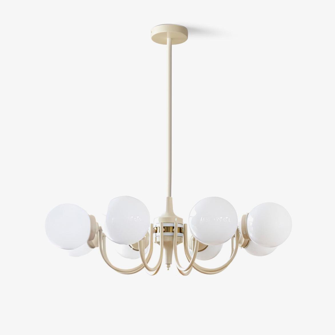 Cream Glass Ball Chandelier