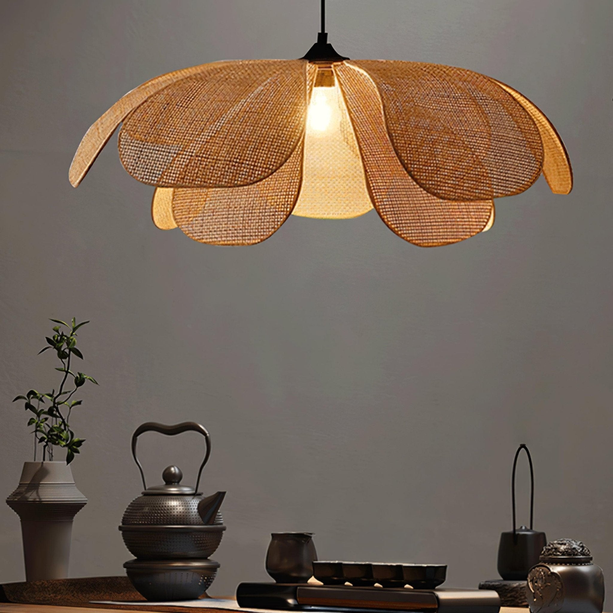 Rattan Petal Pendant Lamp