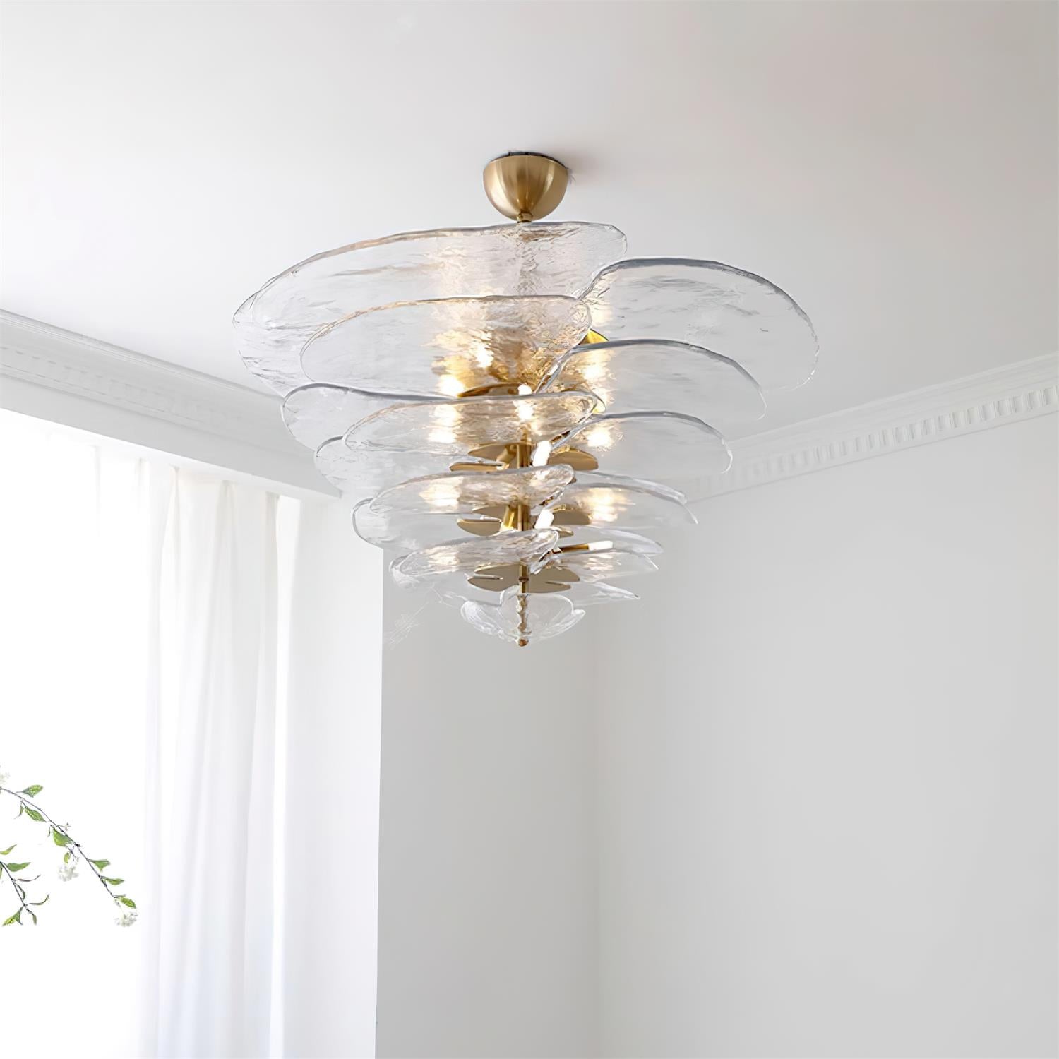 Petals Gold Murano Chandelier