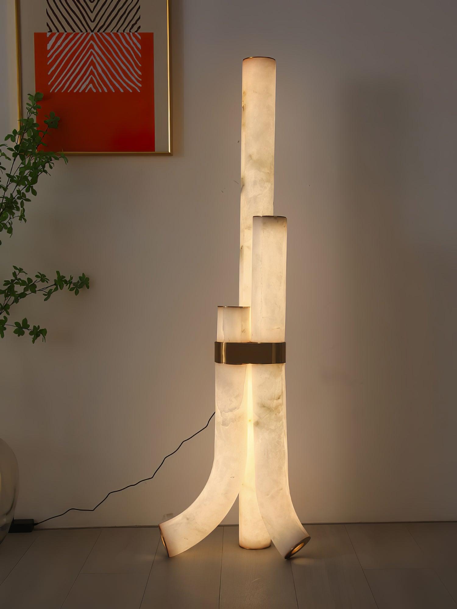 Piped Alabaster Floor Lamp