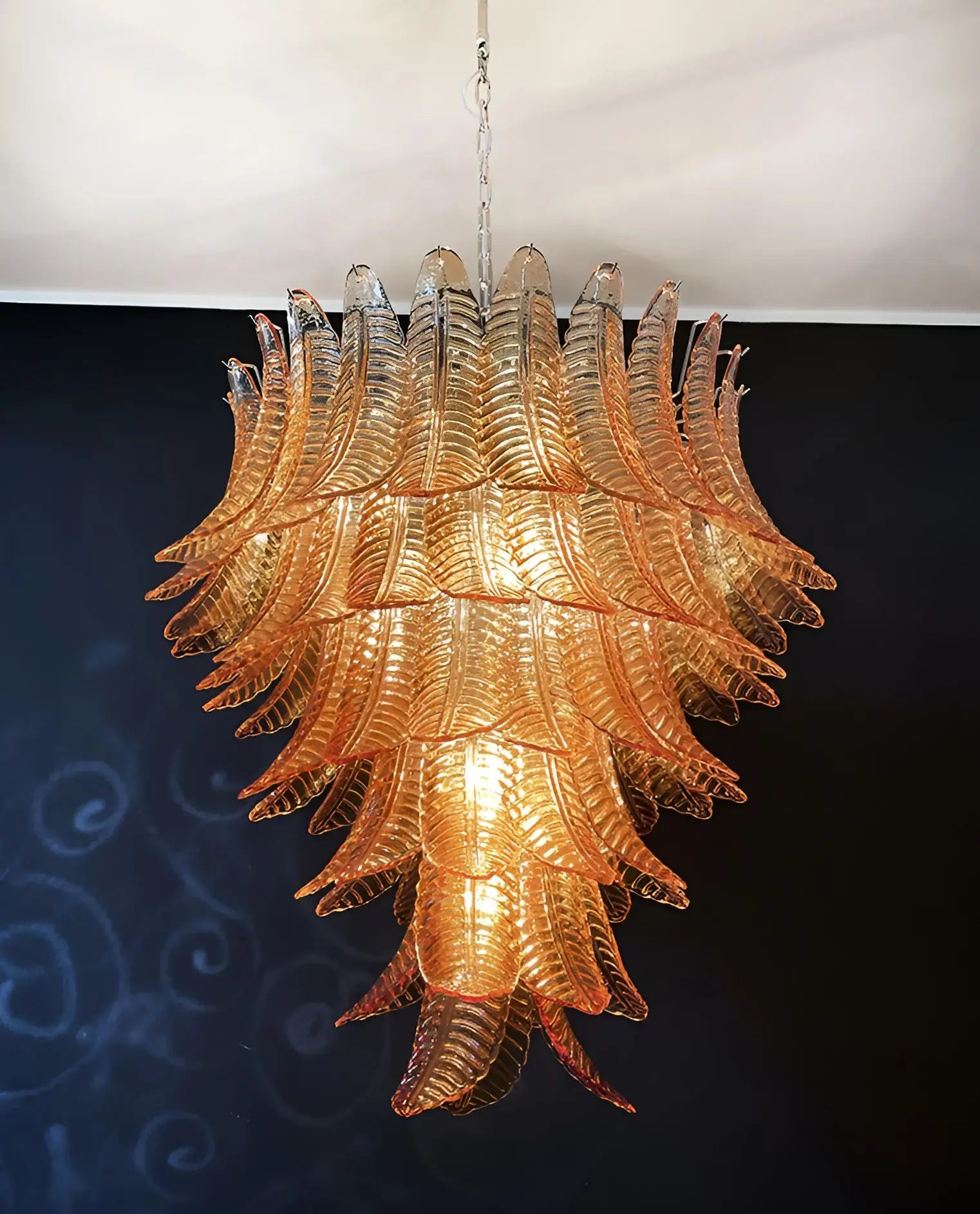 Amber Leaf Cascade Chandelier