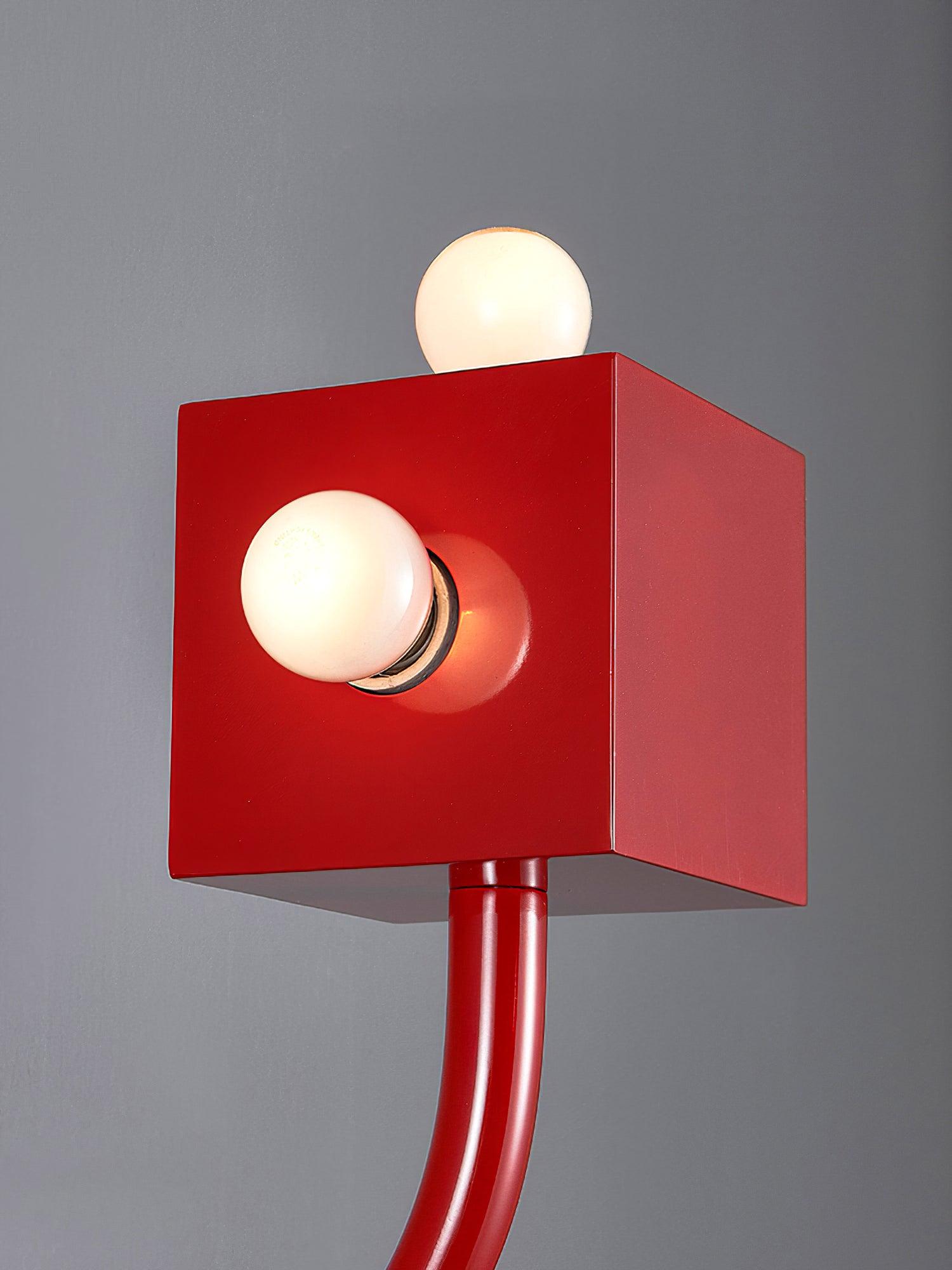 Red Cube Wall Lamp