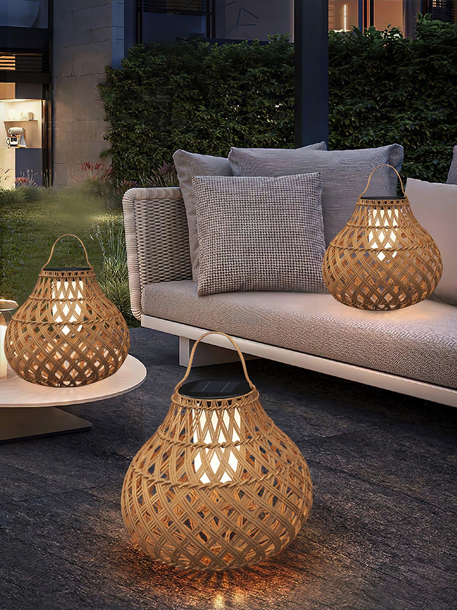 Woven Sphere Lantern Outdoor Lamp