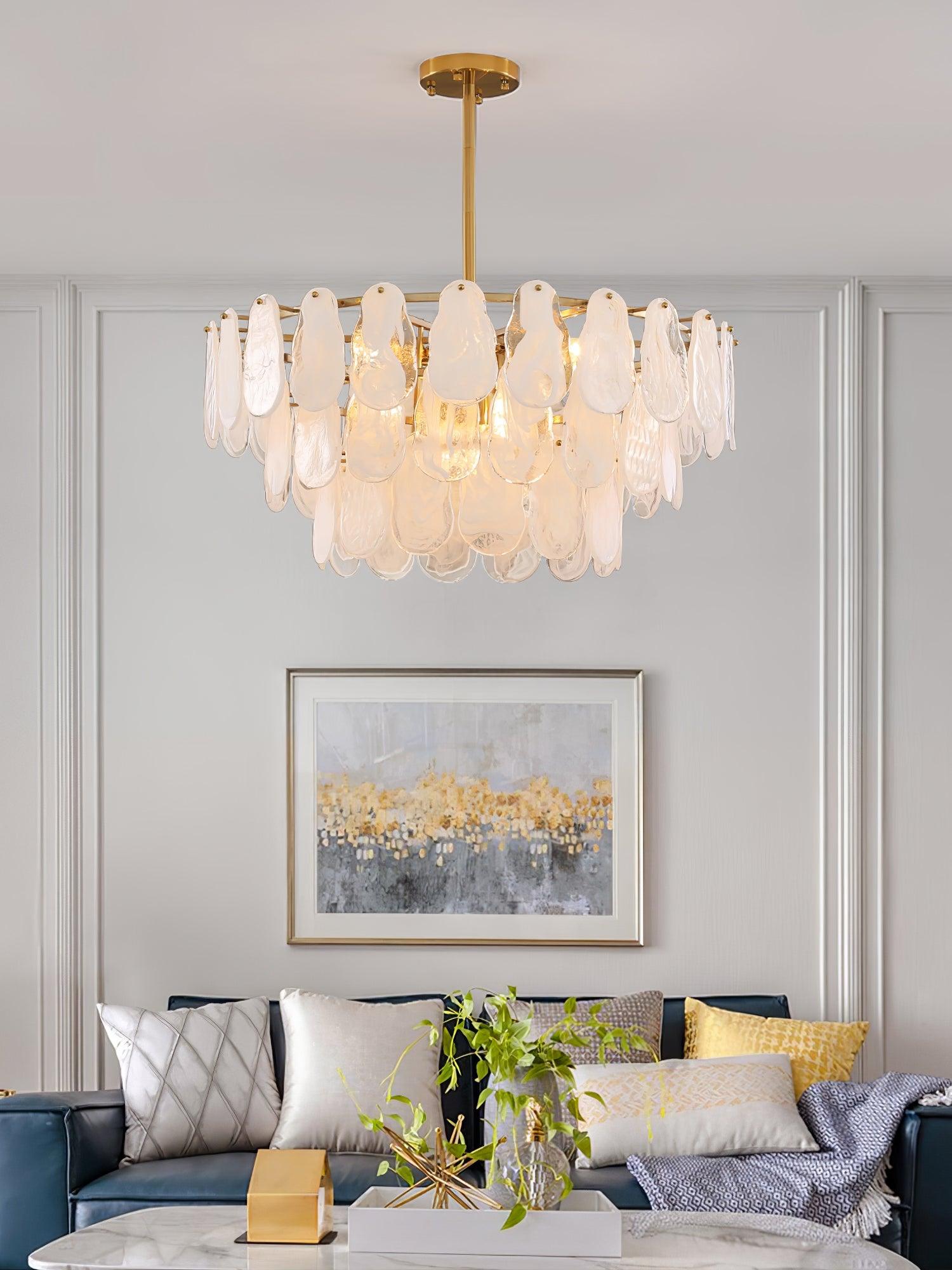 Round Cloud Glass Chandelier