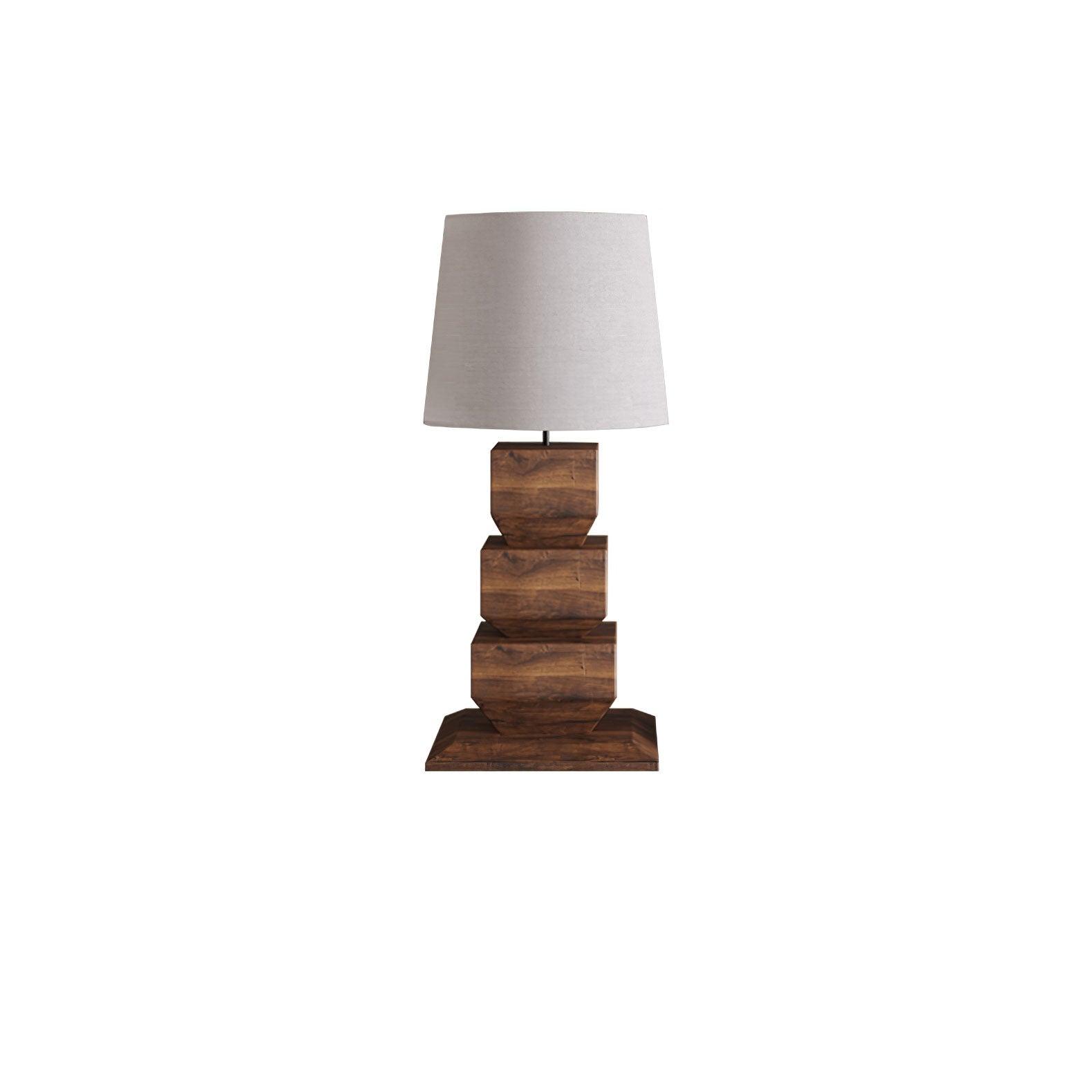 Stacked Wooden Table Lamp