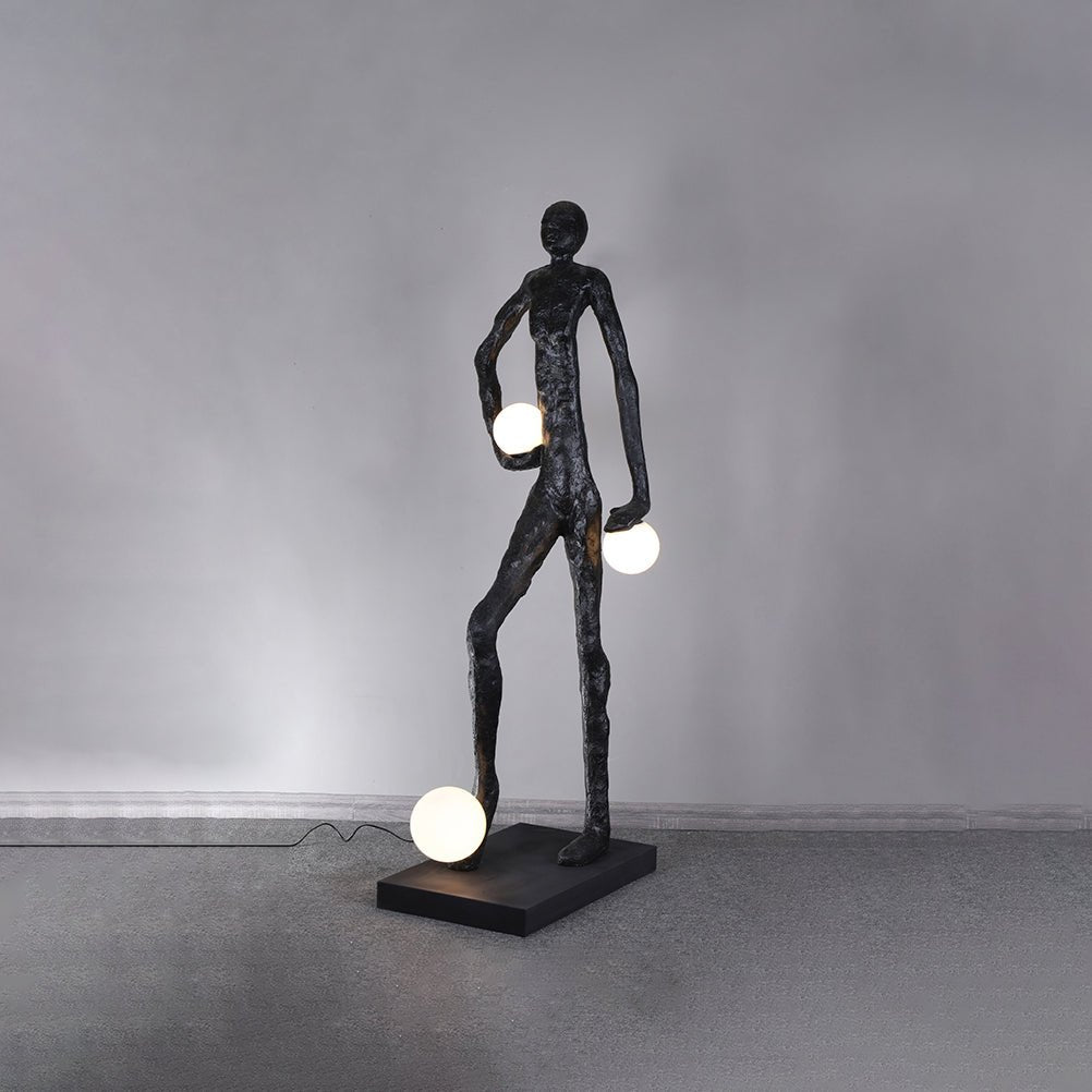 Kicking Ball Sculpture Character Floor Lamp